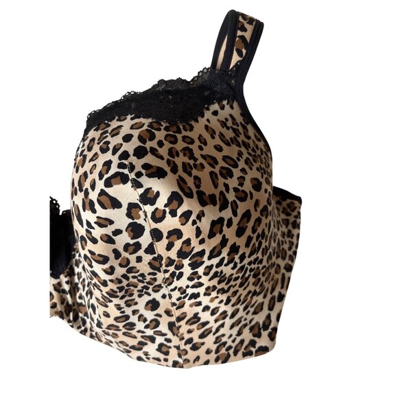 Cacique Bra Size 44 H Full Coverage Animal Leopard Print Padded Underwire Lace - Picture 3 of 8